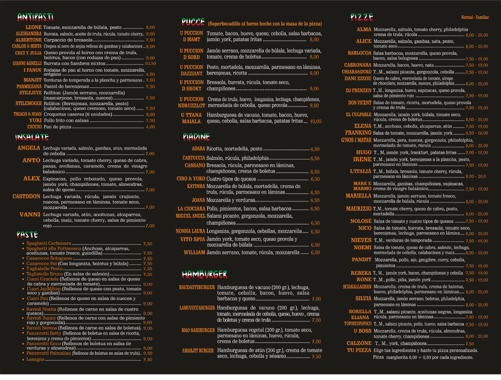  Menu L'italia Xativa  