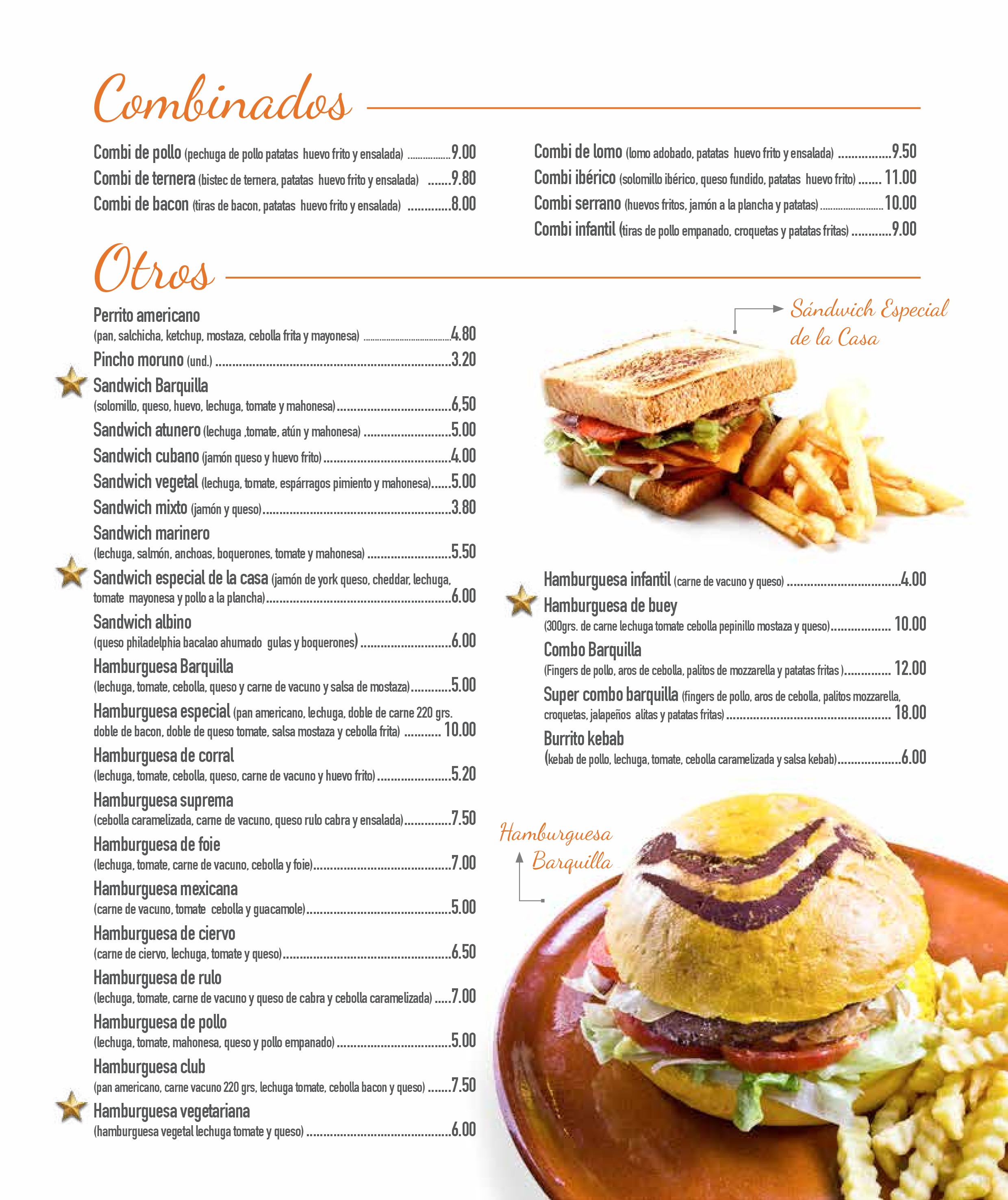  Menu Restaurante Barquilla  