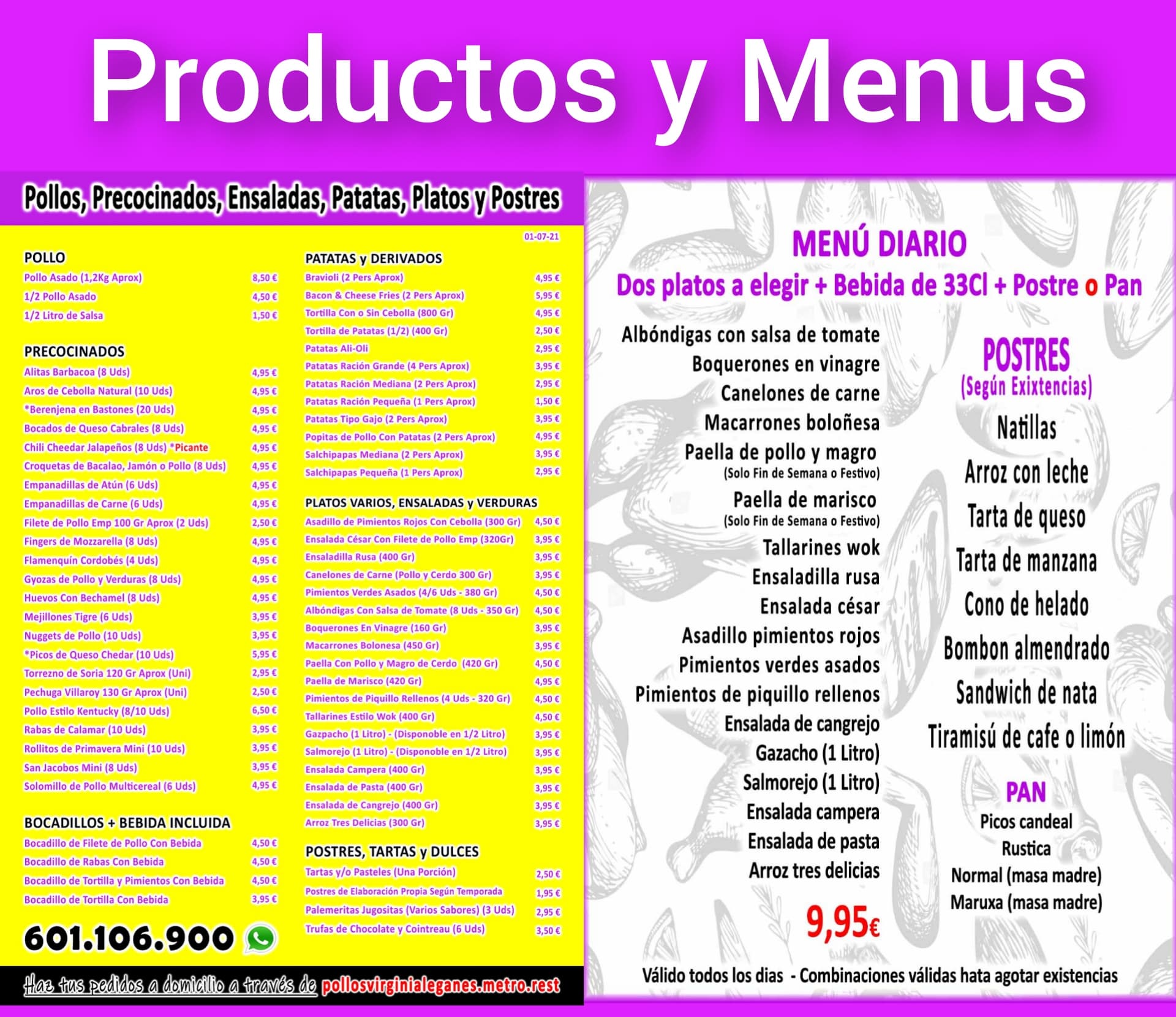  Menu Pollos asados Virginia  