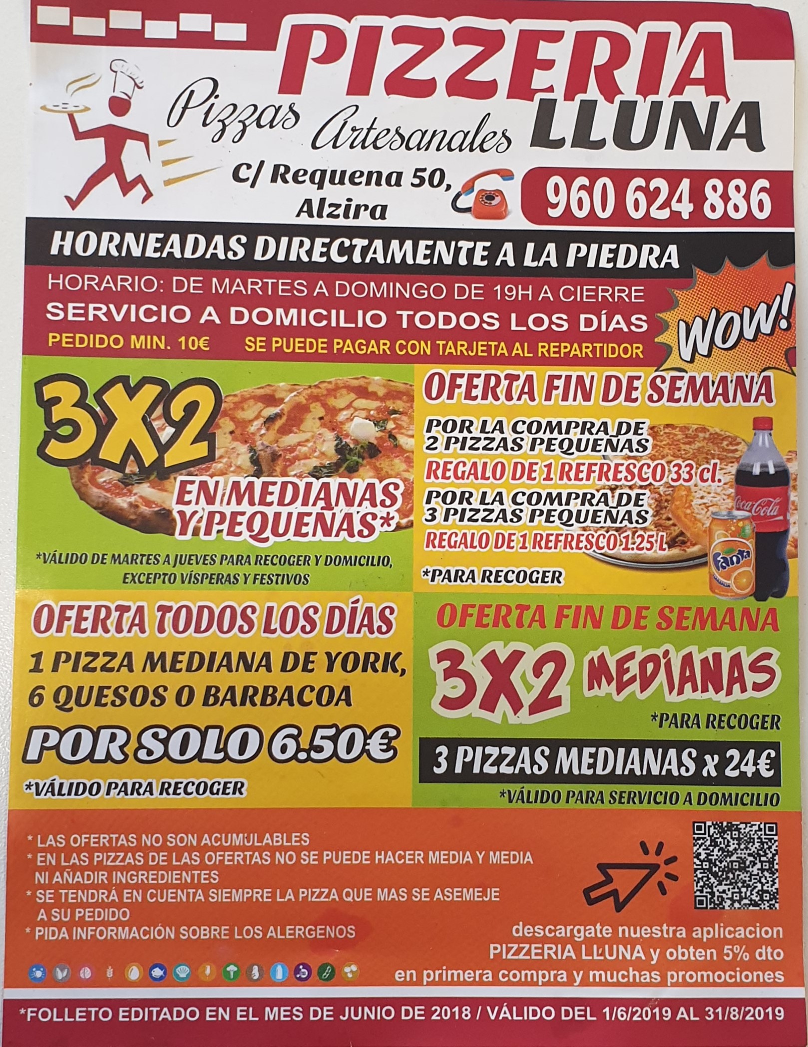  Menu Pizzeria Lluna Alzira  