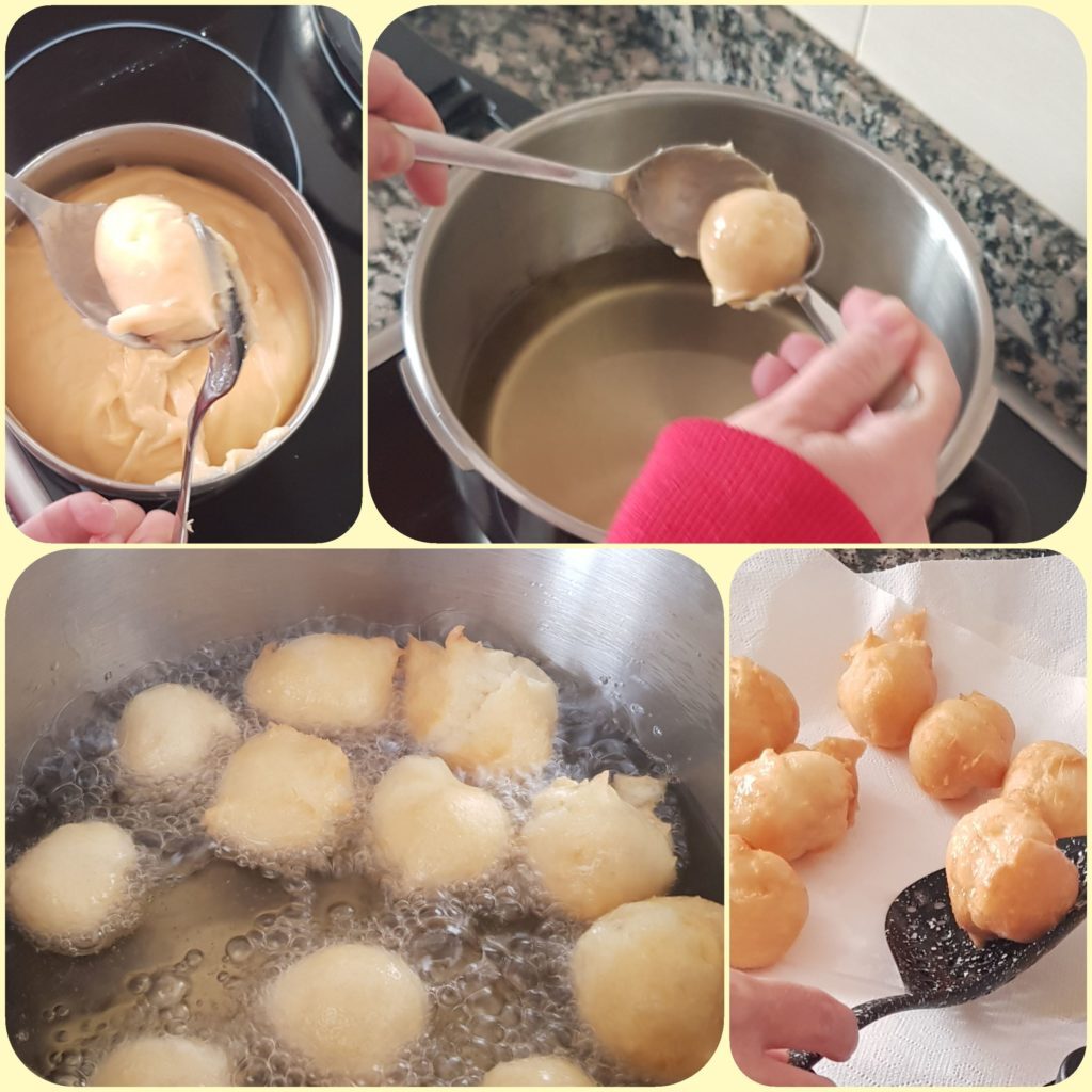 paso a paso preparación de buñuelos de viento