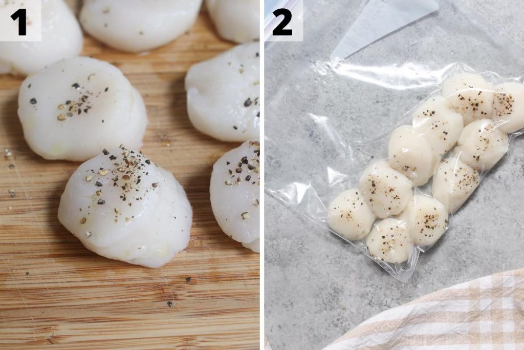 Receta de Vieiras al vacío: fotos del paso 1 y 2.