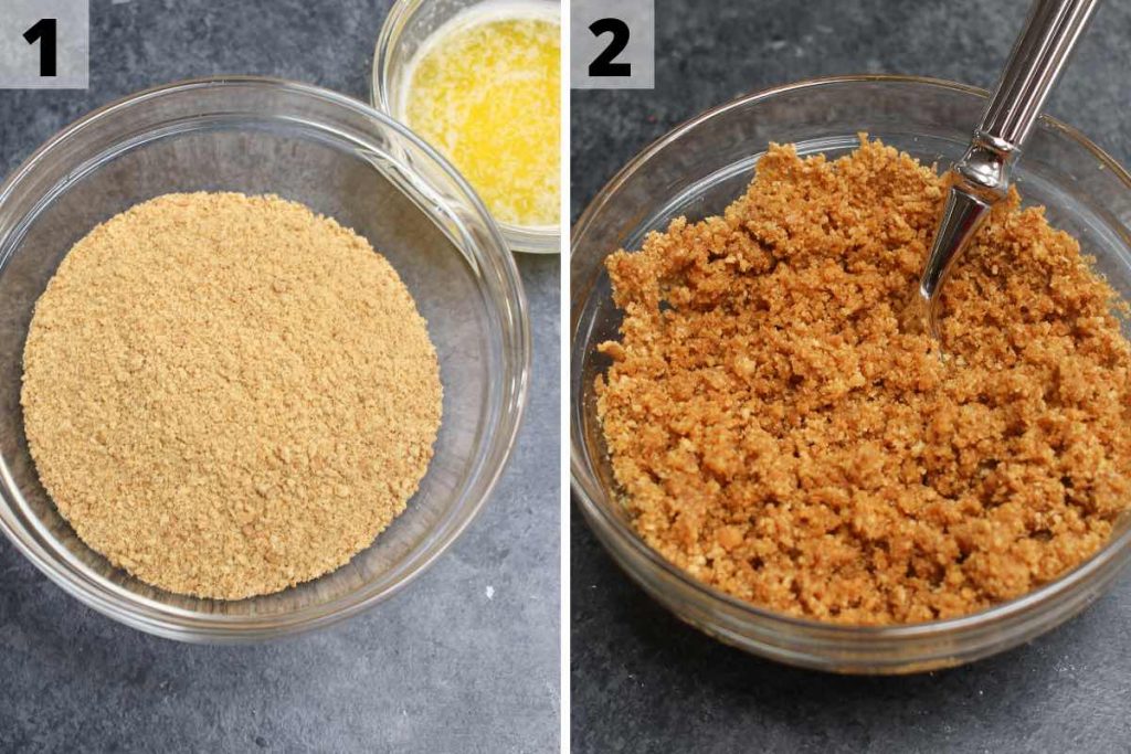 Receta de tarta de queso al vacío: fotos del paso 1 y 2.