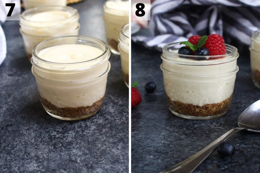 Receta de tarta de queso al vacío: fotos del paso 7 y 8.