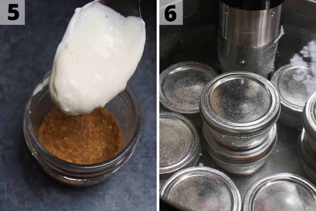 Receta al vacío Cheesecake: fotos del paso 5 y 6.