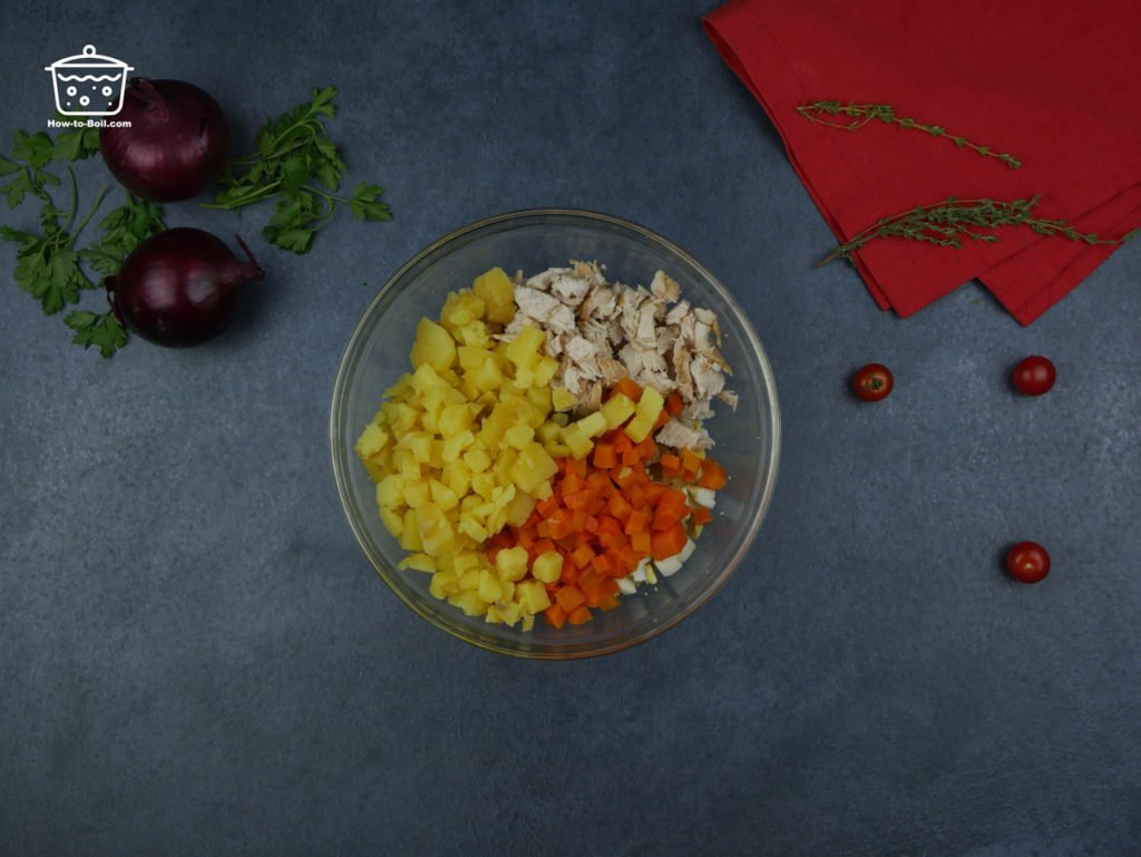 cortar papas y zanahoria 