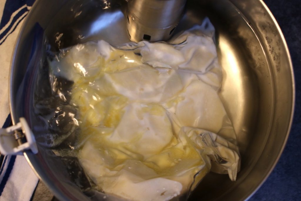 Cocción al vacío de las patatas al baño maría.